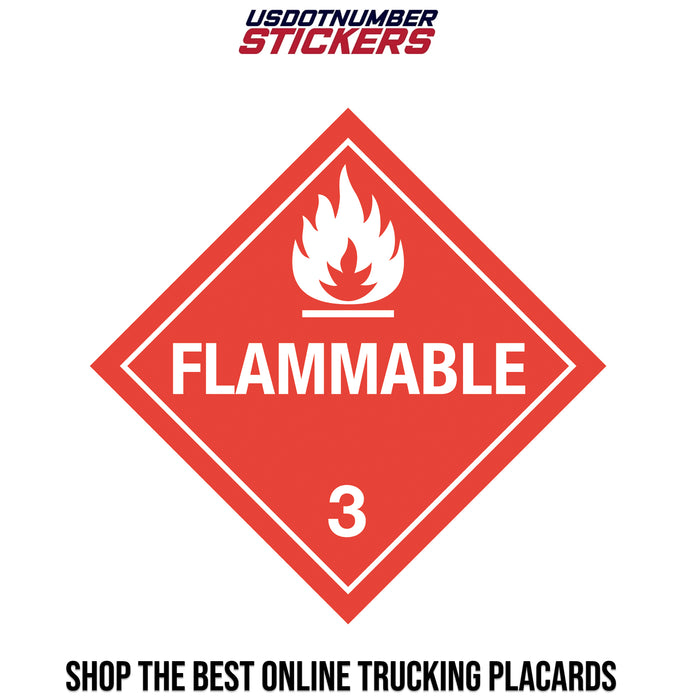 Class 3 Flammable Placard