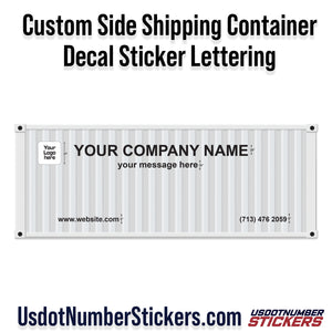 Custom Side Shipping Container Decal Sticker Lettering – USDOT NUMBER ...