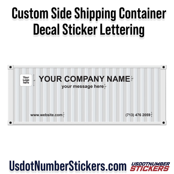 Custom Side Shipping Container Decal Sticker Lettering – USDOT NUMBER ...