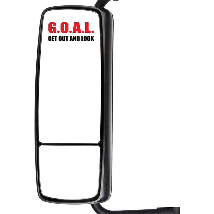 G.O.A.L GOAL Get Out And Look Mirror Decal Sticker for Accident Prevention