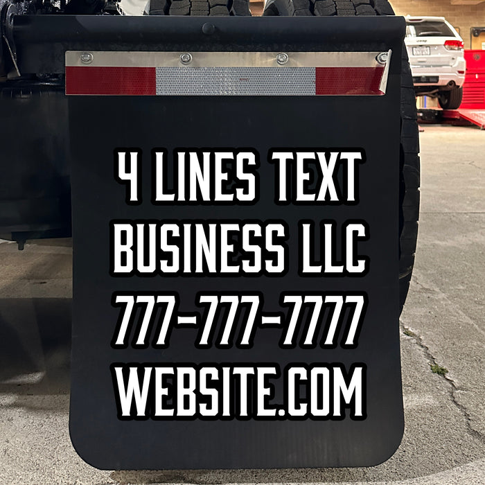 Custom Big Truck (Semi-Truck) Mud Flaps For Business Growth & Brand Building | Set of 2 | 4 Lines