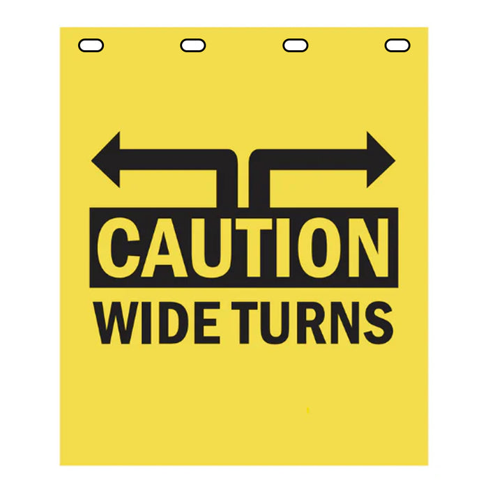 Caution Wide Turns Mud Flaps For Box Trucks, Semi-Trucks & Work Trucks | Set of 2 |