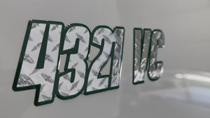 3d raised domed boat registration numbers and letters