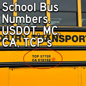 school bus number usdot mc ca tcp decal