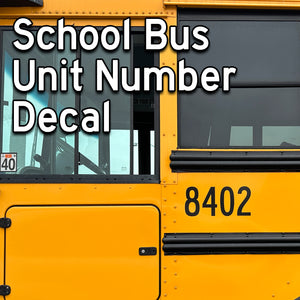school bus unit number decal