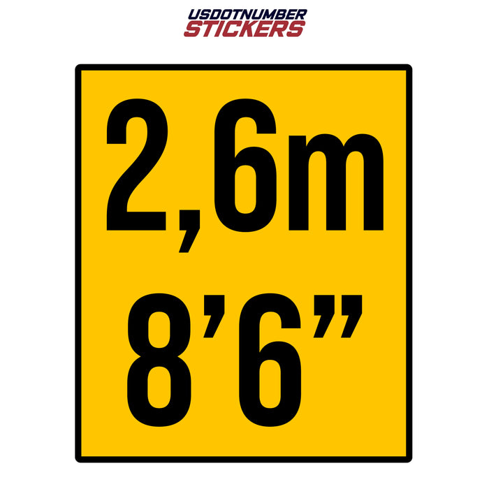 Shipping Container 2,6m (8' 6") Height Number Decal Sticker Label Sign