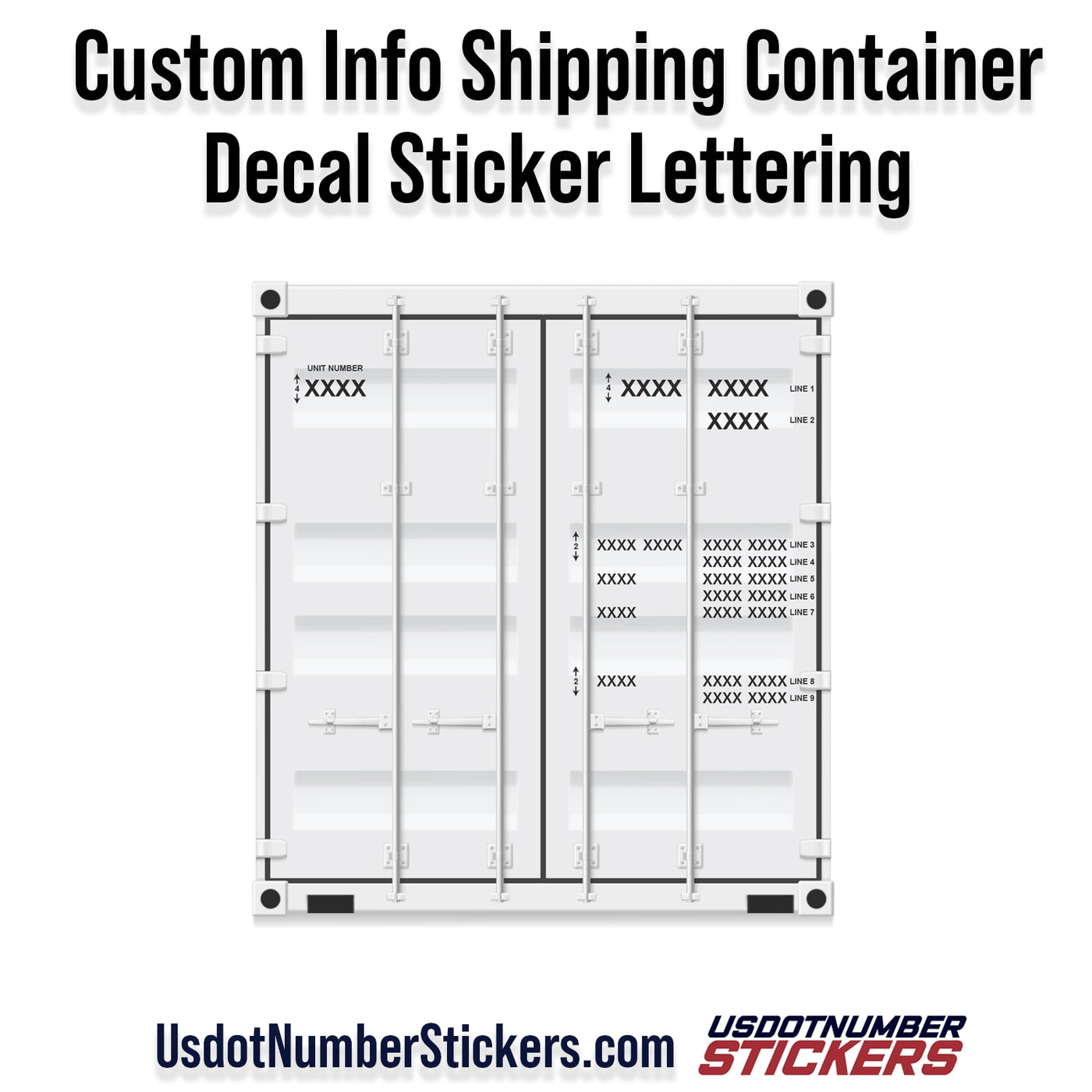 Custom Info Shipping Container Decal Sticker Lettering – USDOT NUMBER ...