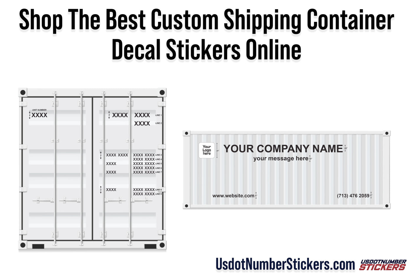 Container Id Sticker Shipping Container Identification Number BIC Code Lettering Decal Stic ...