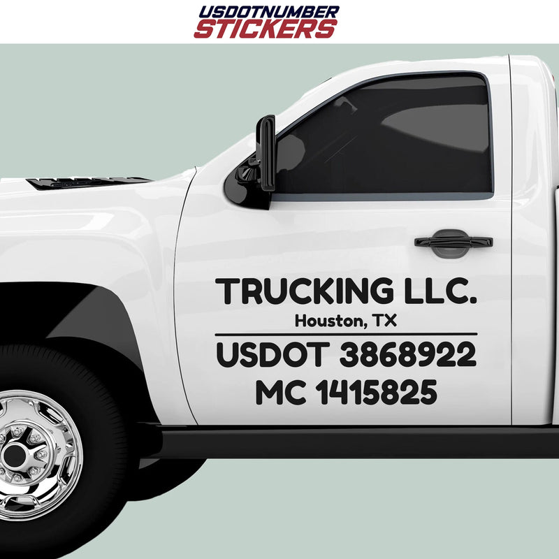 Truck Door Trucking Company Name, USDOT, MC, GVW, KYU, CA 