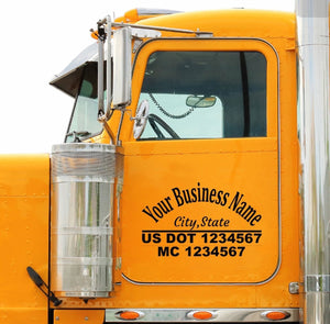 trucking business name door decal