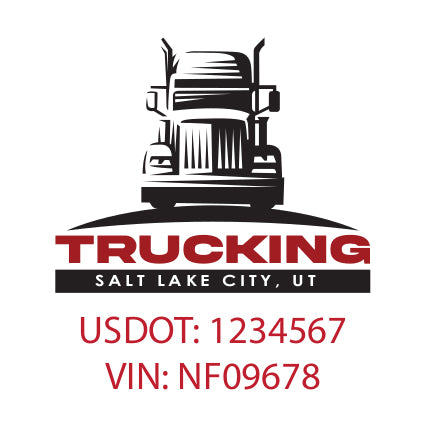 Trucking Business Door Logo Sticker Decal Lettering (Set of 2)