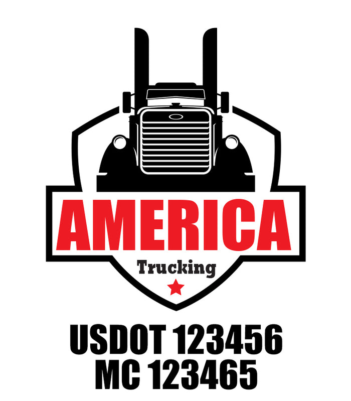 Trucking Business Door Logo Sticker Decal Lettering (Set of 2)