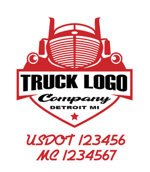 truck door logo with usdot mc lettering stickers