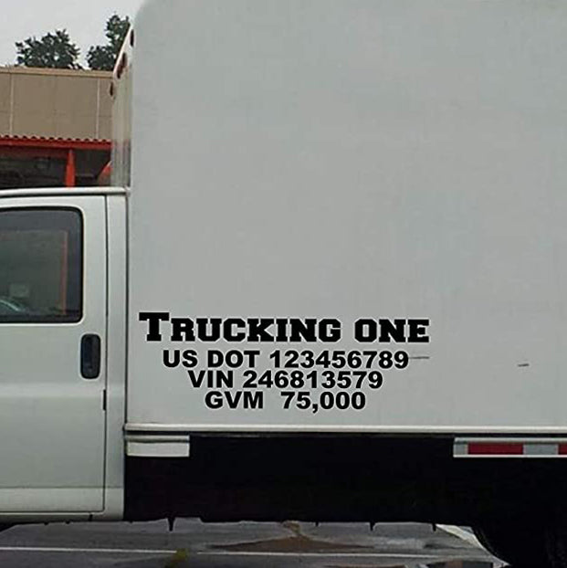 4 Four Line Trucking/Transport Business Door Logo Sticker Decal Lettering (Set of 2)