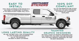  usdot truck lettering decal stickers information 