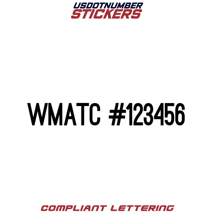 WMATC # Number Regulation Decal (Set of 2)