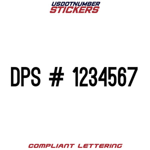 DPS # Number Regulation Decal (Set of 2)
