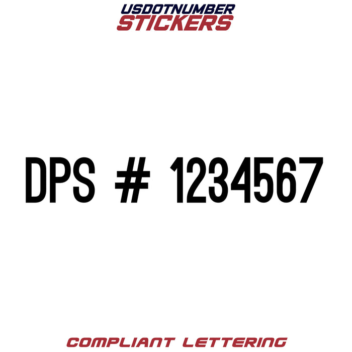 DPS # Number Regulation Decal (Set of 2)