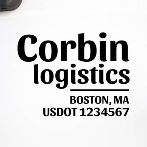 Company Name Truck Decal with Location & USDOT
