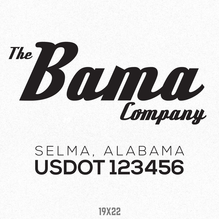 USDOT Company Name Truck Decal Template, (Set of 2)