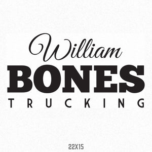 Trucking Company Name Decal