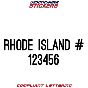 Rhode Island # Number Regulation Decal (Set of 2)