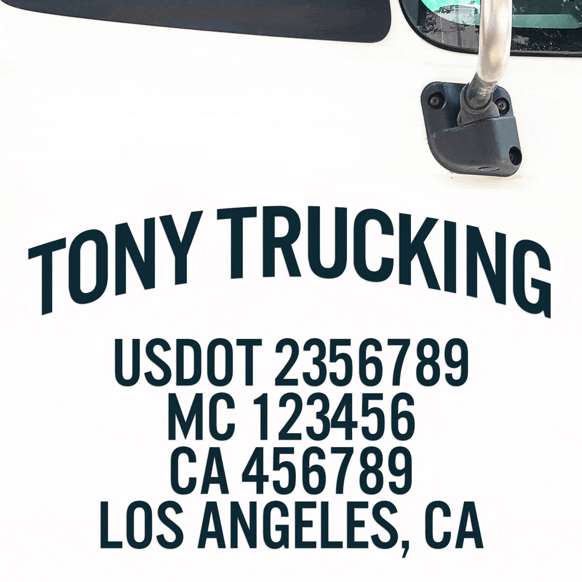 USDOT Curved Company Name + Four Regulation Line Decals, (Set of 2 ...