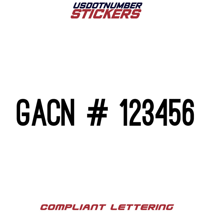 GACN # Number Regulation Decal (Set of 2)