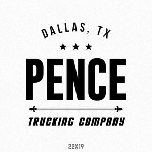 Trucking Company Name Decal with Location