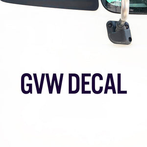 GVW GVWR Decal Sticker
