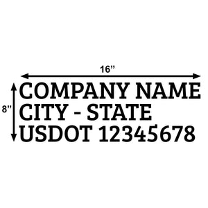 company name usdot decal sticker lettering door truck