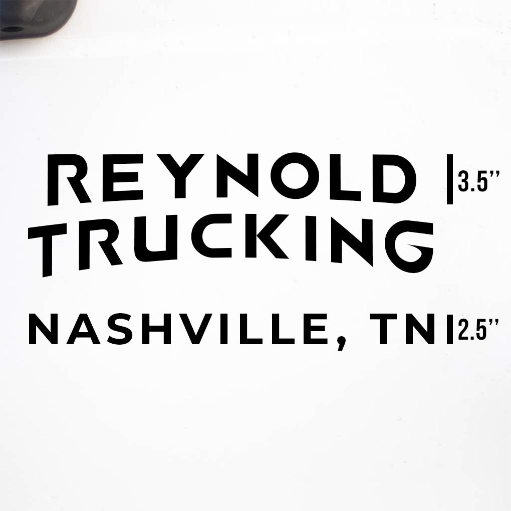 Company Name + 1 Regulation Line Decal, (Set of 2) – USDOT NUMBER STICKERS