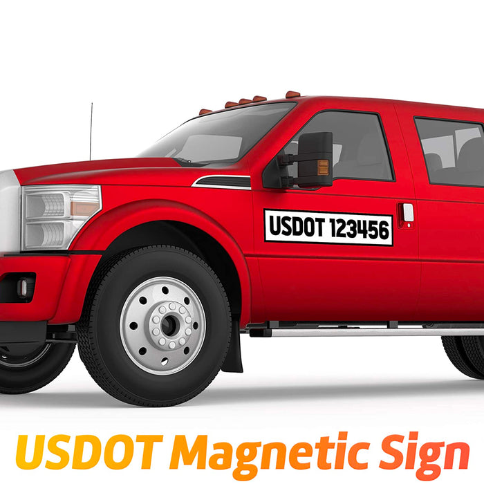 USDOT (DOT) Number Magnet Magnetic Sign (Set of 2)