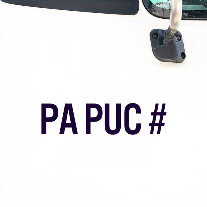 PA P.U.C Truck Number Regulation Decal (Set of 2)