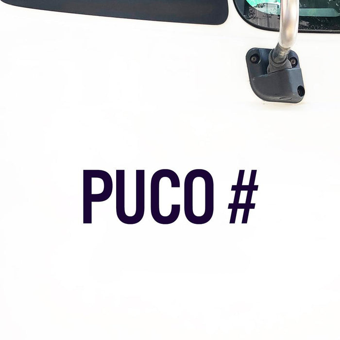 PUCO Truck Number Regulation Decal (Set of 2)