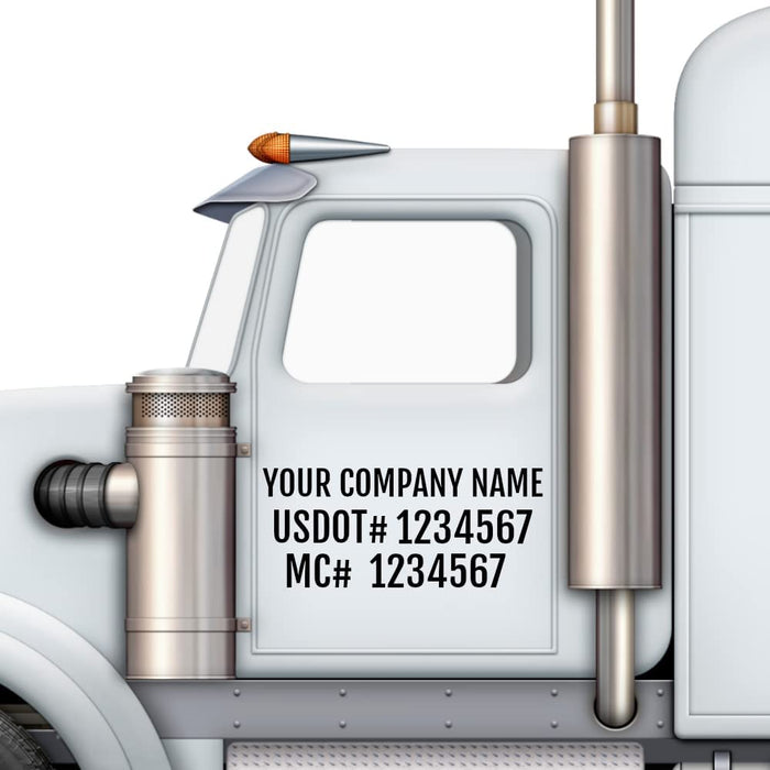 Trucking Business Name Truck Door Decal with USDOT & MC Lettering Sticker (Set of 2)