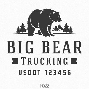 Company Name Decal with Bear