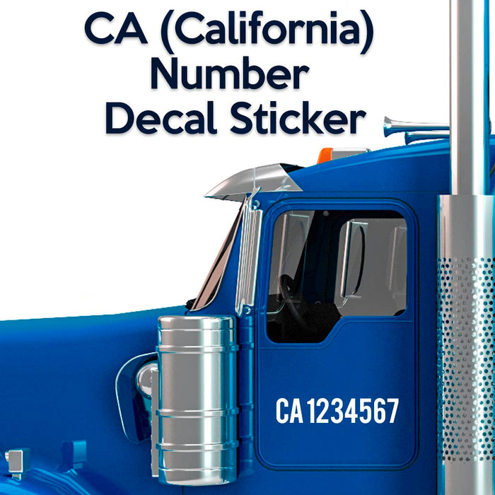 CA Number Sticker Decal Lettering (Set of 2)