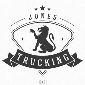 Company Name Decal with Lion