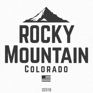 Company Name Decal with Mountain, US Flag
