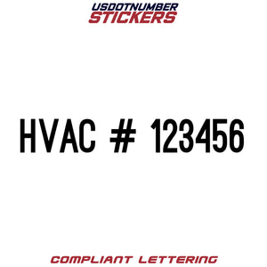 HVAC # Number Regulation Decal (Set of 2)