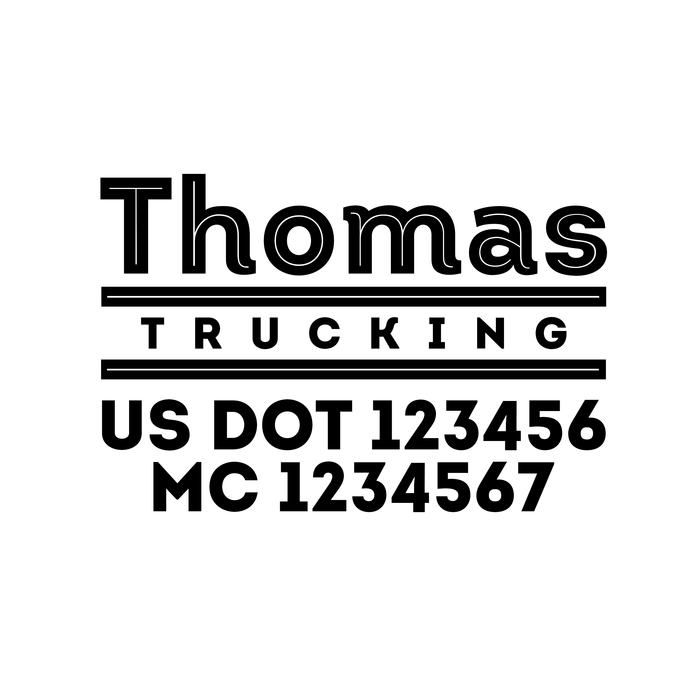 Company Name with  Regulation Lines Decal