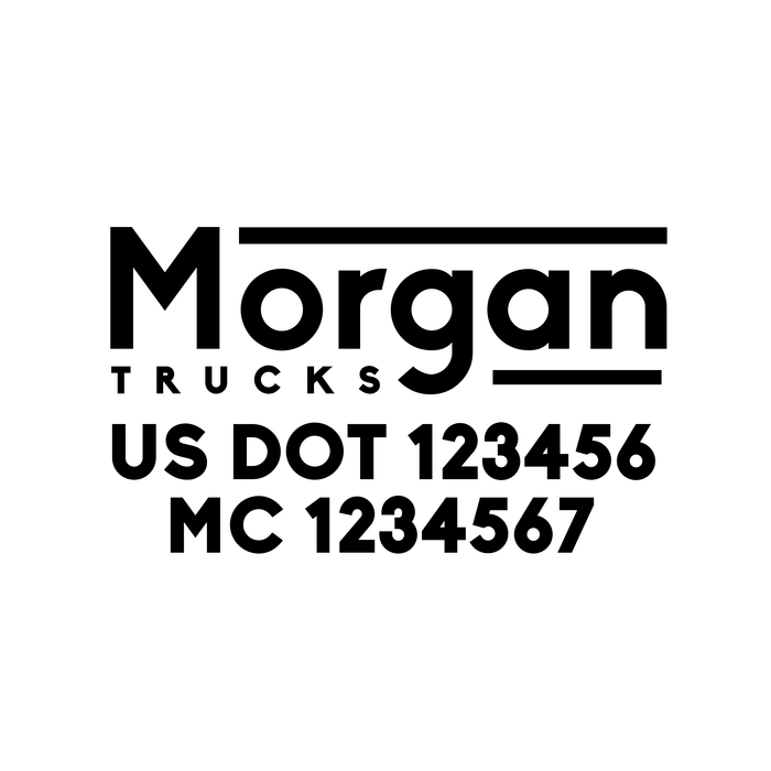 Company Name with  Regulation Lines Decal