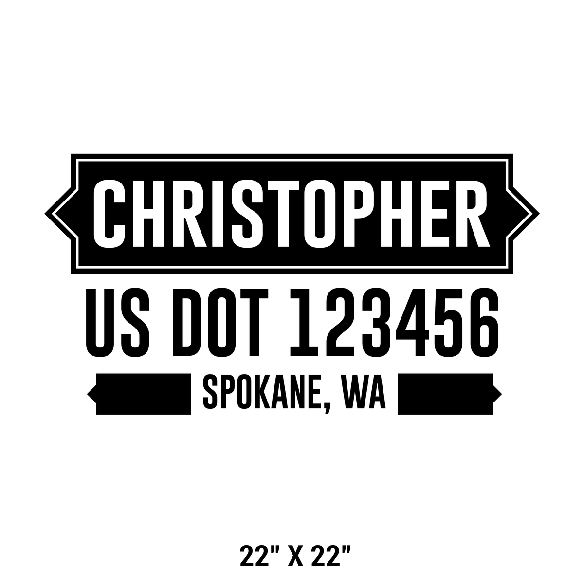 Company Name with Regulation Lines Decal – USDOT NUMBER STICKERS