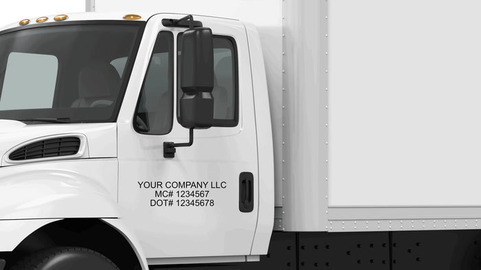 Box Truck Door USDOT (US DOT) 3 Line Commercial Registration Truck Number Lettering Decal Sticker (Set of 2)