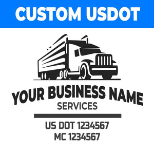 Trucking Line Truck Door Decal Sticker with USDOT, MC & GVW Lettering (Set of 2)