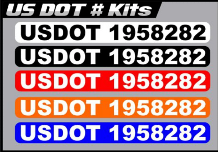 US DOT Number Decal Sticker Lettering Kits (Set of 2)