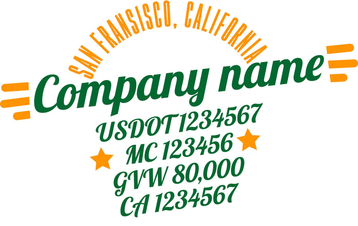 Company Name Truck Door Decal (USDOT, MC, GVW, CA) (set of 2)