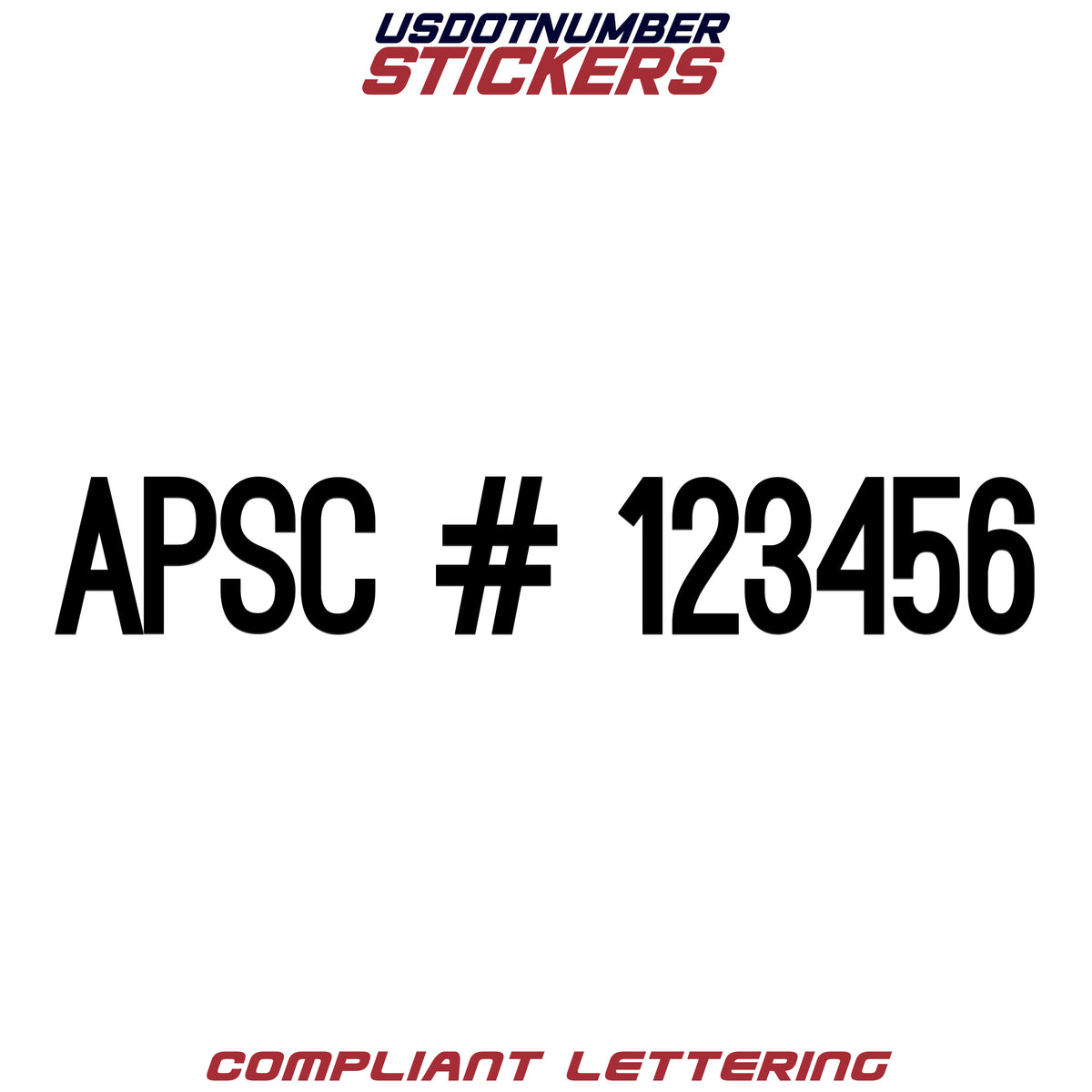 APSC Number Regulation Decal (Set of 2) – USDOT NUMBER STICKERS