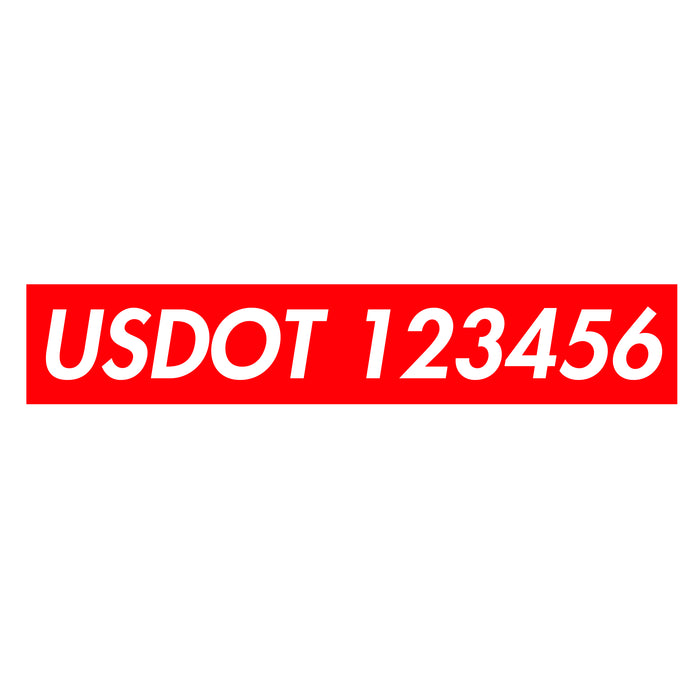 Custom USDOT (US DOT) Number Sticker Decal (Set of 2)